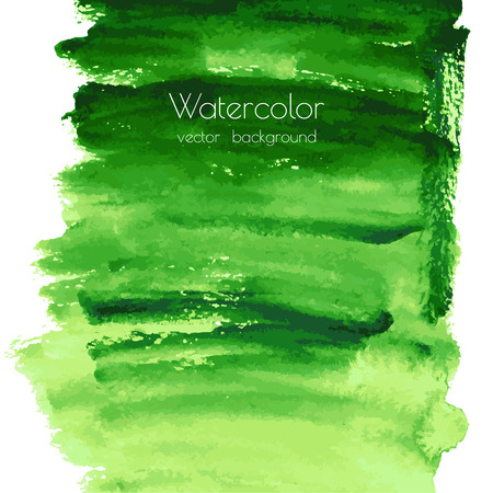 Vector greenery watercolor texture background with dry brush stains, strokes, spots isolated on white. Abstract artistic green grass frame, place for text, logo. Acrylic hand painted gradient backdropのイラスト素材