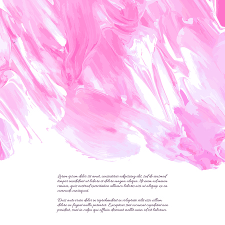 Pink, rose, magenta pastel grunge marble watercolor dry brush strokes texture hand paint on white background. Abstract acrylic pours, fluid art with stains, splashes. Oil frame, place for text, logo.のイラスト素材