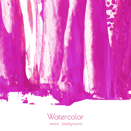 Fuchsia, purple, lilac grunge marble watercolor dry brush strokes texture hand paint on white background. Abstract acrylic pours, fluid art with stains, splashes. Oil frame, place for text, logo.のイラスト素材