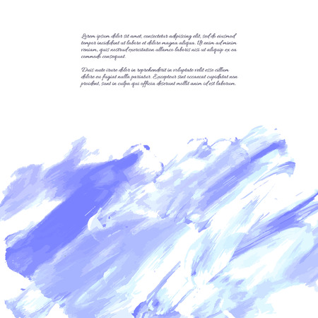 Turquoise blue, lavender, lilac grunge marble watercolor dry brush strokes texture hand paint on white background. Abstract acrylic pours, fluid art with stains, splashes. Oil frame, place for text.のイラスト素材