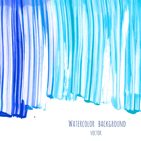 Vector turquoise blue, indigo watercolor texture background, dry brush stains, strokes, spots isolated on white. Abstract marble frame, place for text or logo. Acrylic hand painted pours, fluid art.のイラスト素材