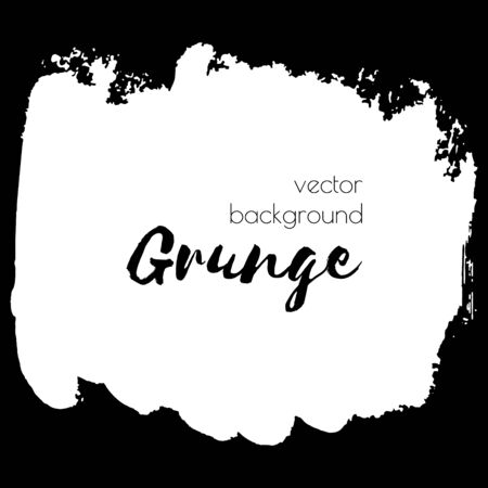 Vector dark black grunge watercolor, ink texture frame, hand painted dry brush splash, stroke, stain, spot, blot, divider, label, template, dirty shape. Abstract acrylic on paper monochrome backgroundのイラスト素材