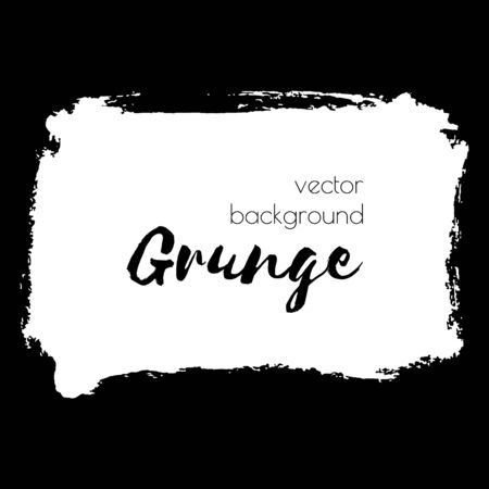 Vector dark black grunge watercolor, ink texture frame, hand painted dry brush splash, stroke, stain, spot, blot, divider, label, template, dirty shape. Abstract acrylic on paper monochrome backgroundのイラスト素材