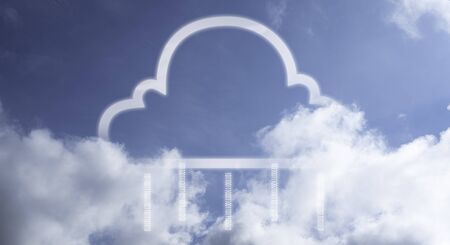 Cloud computing, Can store data on the cloud and can connect at any time concepts.の写真素材