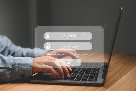 Cyber ââsecurity for identity theft protection and encryption Secure access to user's personal data Connecting to the Internet is safe and protected against hacker.の写真素材