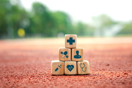 Good health care life insurance medical treatment along with quality of life Plus symbol and medical...