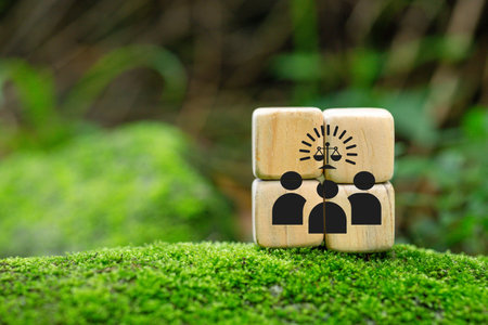 Ethics in the human mind, concept of business ethics, labor law, lawyers, legal advisors, honesty and morality of business, sustainable business developmentの写真素材