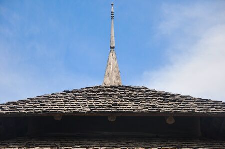 roof of vintage house, Thailandの写真素材