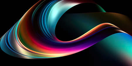 abstract colorful background with smooth lines, futuristic wavy art illustrationの素材