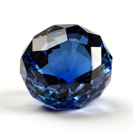 blue sapphire on white background (high resolution 3D image)の素材
