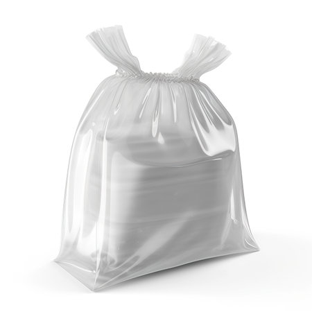Plastic bag isolated on a white background. 3d rendering.の素材