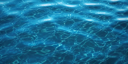 Texture of rippled pattern of clean blue water surface for backgroundの素材