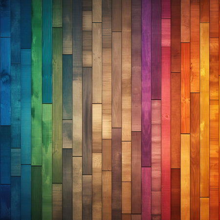 Colorful wooden wall texture background. Colorful wooden wall background.の素材