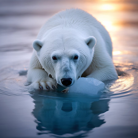 Polar bear (Ursus maritimus) in the waterの素材