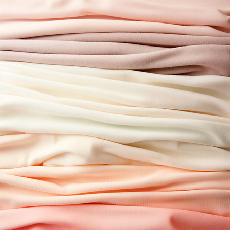 close up of pink and beige crepe paper texture as backgroundの素材