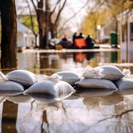 Pile of pillows on the ground in the city park.の素材