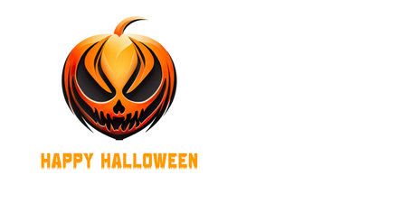 Halloween pumpkin head on white background. Vector illustration for your designの素材