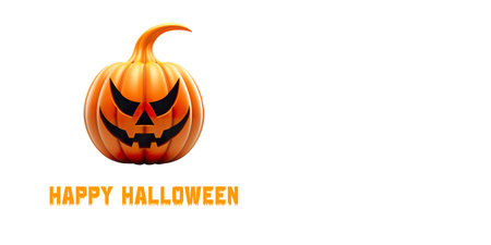 Halloween background with pumpkin Jack O Lantern. Vector Illustration.の素材