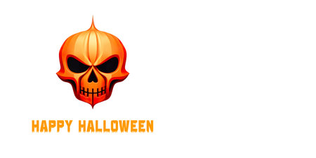 Halloween pumpkin on white background. Vector illustration of halloween pumpkin.の素材