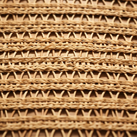 Wicker basket texture background. Close up of natural wicker basket.の素材