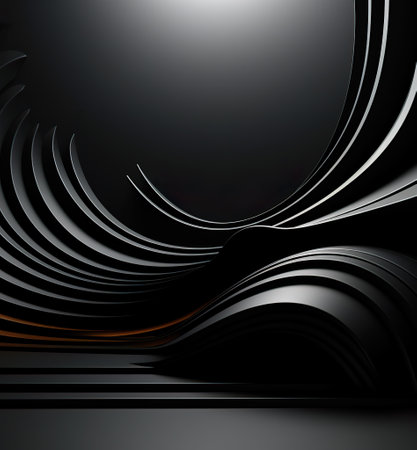 Abstract black and orange background. 3d rendering, 3d illustration.の素材