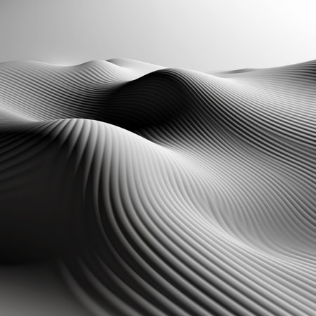 Abstract 3d rendering of wavy surface. Futuristic background with wavy pattern.の素材