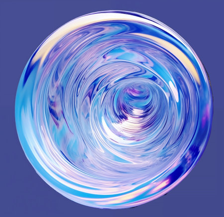 abstract blue background with a spiral in it. 3d renderingの素材