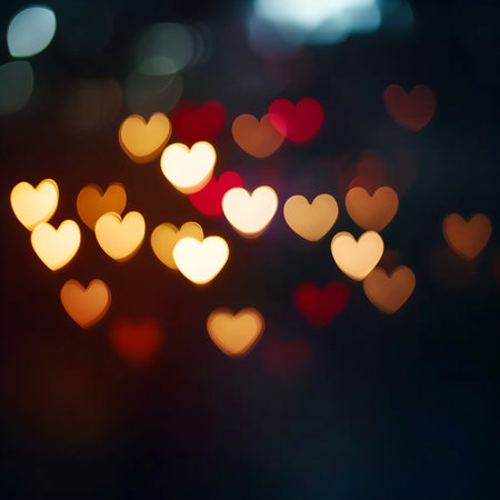 Heart bokeh background, Love Valentine's day background. Beautiful heart bokeh backgroundの素材