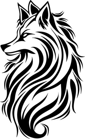 Tribal Lion.Vector illustration ready for vinyl cutting. Isolated on white backgroundのイラスト素材