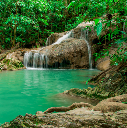 arawanwaterfall thailandの写真素材
