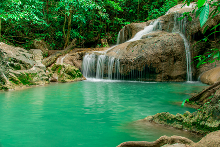 arawanwaterfall thailandの写真素材