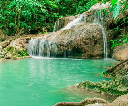 arawanwaterfall thailandの写真素材