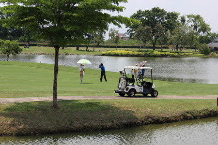 Golfer Playing at Supakiat Player 11april2015 salaya golf country clubのeditorial素材