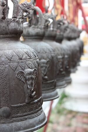 Thai style bells in temple thailandの写真素材