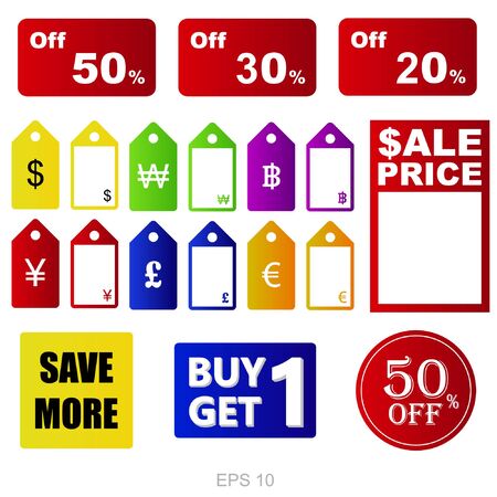 Price tags and sale price vector for promotion.のイラスト素材