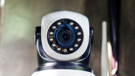 close up of a security camera.