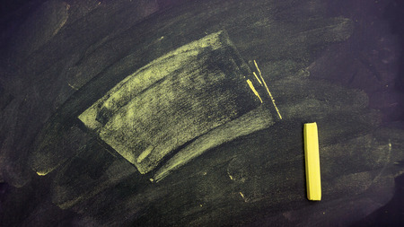 chalk pastels on a school blackboard for a background.の写真素材