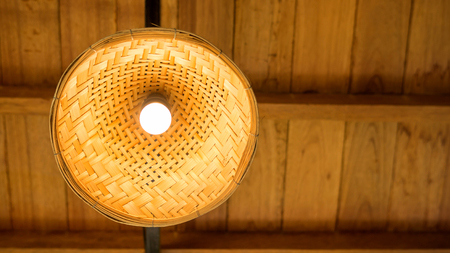 The lamp hanging from a ceiling.の写真素材