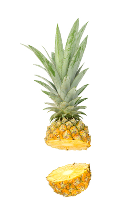 ripe pineapple on a white background.の写真素材