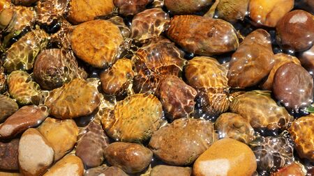 Spa stones under stream for a background.の写真素材