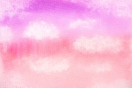 Pink soft cloud watercolor for a background.の写真素材