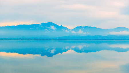 Sunset at Phayao lake, a north of Thailand.の写真素材