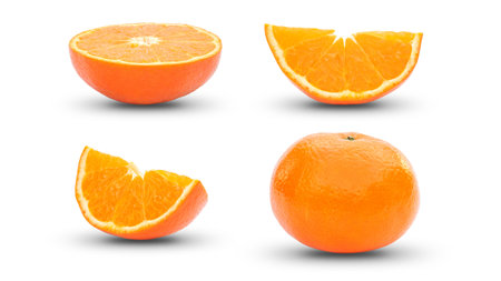 Orange fruit on a white background.の写真素材