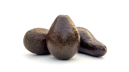 Ripe avocado on a white background.の写真素材