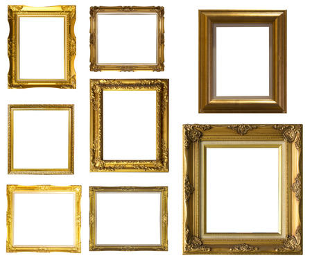 Wood picture frame   isolated on white background.の写真素材