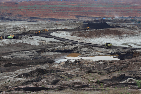 Landscape of coal mine in Mae Moh Lampang Thailandのeditorial素材