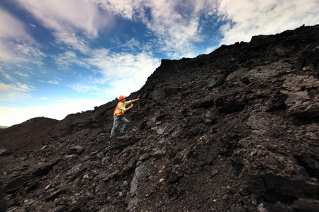 coal geologist at lignite mine North of THAILANDの写真素材