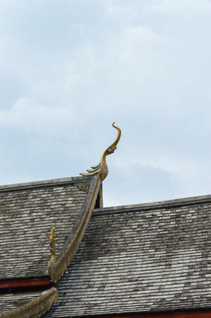 roof of royal temple in Chiang mai, thailand.の写真素材