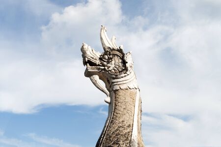 Naga on blue sky and clouds Backgroundの写真素材