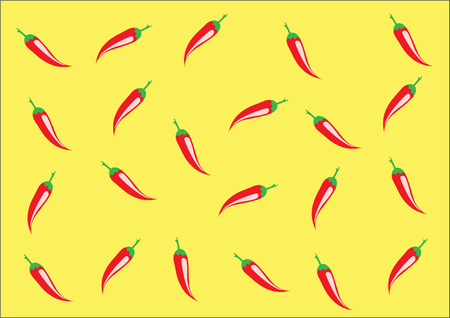 Chili on yellow background.のイラスト素材